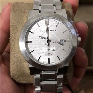 BURBERRY SAPPHIRE CRYSTAL WATCH